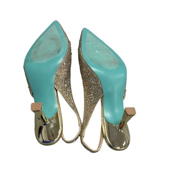 Betsy Johnson Shimmering Clark Pumps Light Gold - Picture 6 of 9